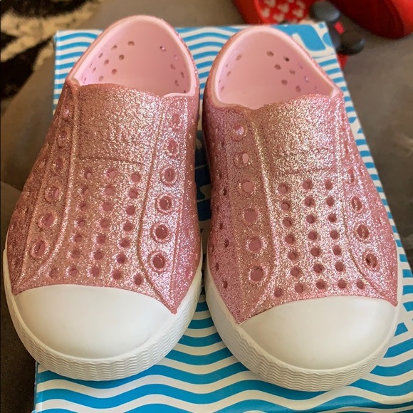 light pink native shoes